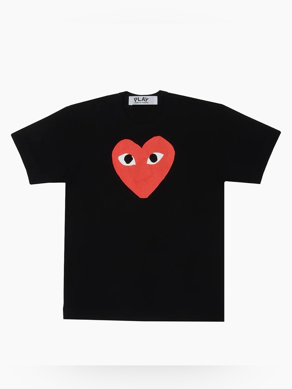Comme des Garcons PLAY Black Tee with Red Heart Logo
